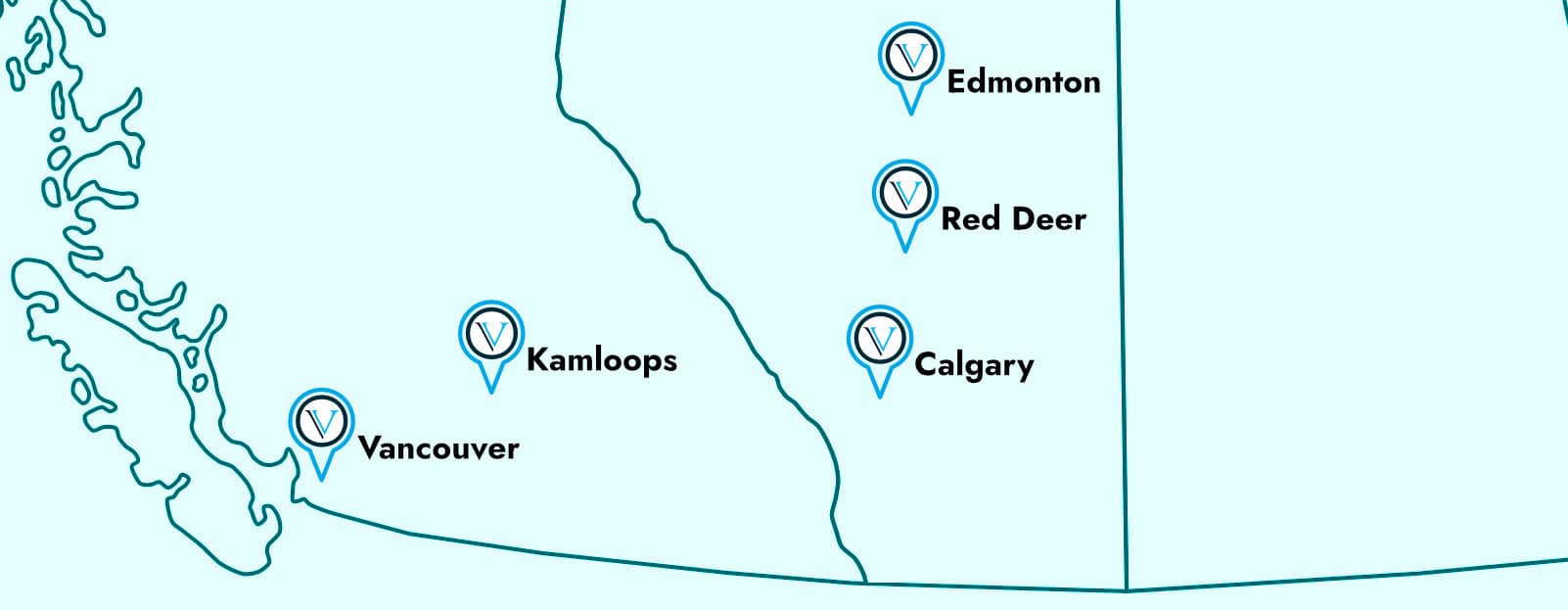 Locations Map - Western Canada